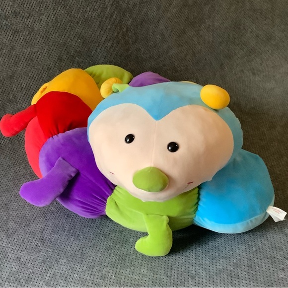 Beverly Hills Teddy Bear Co Jumbo Plush Caterpillar Colorful Stuffed Animal Toy - Picture 7 of 16